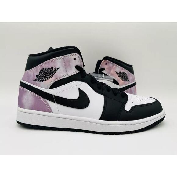 Nike Air Jordan 1 Black & White Mid Lace Up Athletic Sneaker Shoes Size 6.5 - Picture 3 of 12